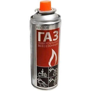 Газовый баллон для горелок, газовых плит, универсальный газ всесезонный 400мл Rector фото
