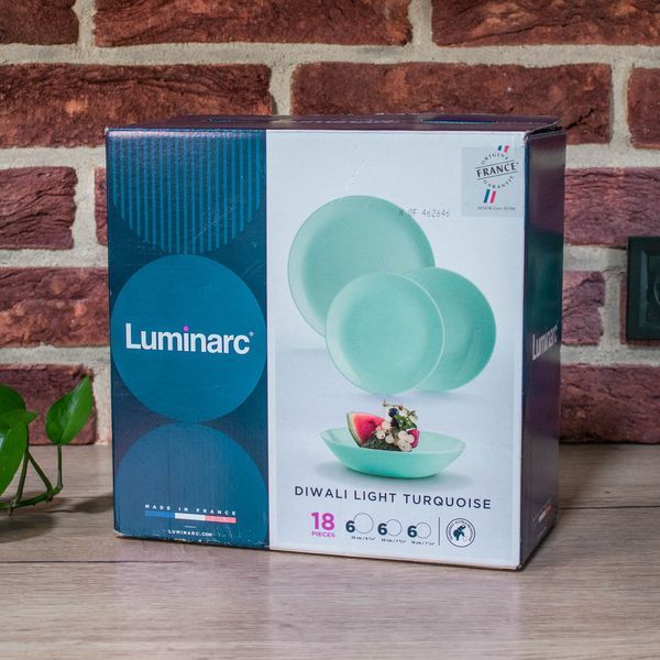 Сервіз Luminarc DIWALI LIGHT TURQUOISE 18 предметів Diwali зелёный 18 коробка фото